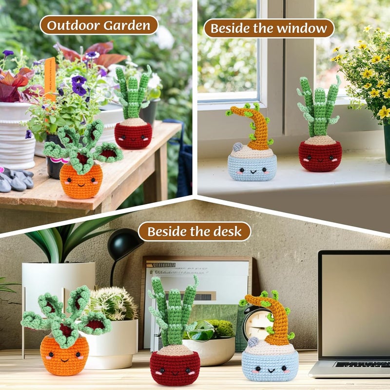 Crochetta Crochet Kit for Beginners, Beginner Crochet Kits for Adults with Step-by-Step Video Tutorials, DIY Knitting & Crocheting Craft Hobbies Supplies, Bonsai Tree Amigurumi(40%+ Yarn) - Image 5